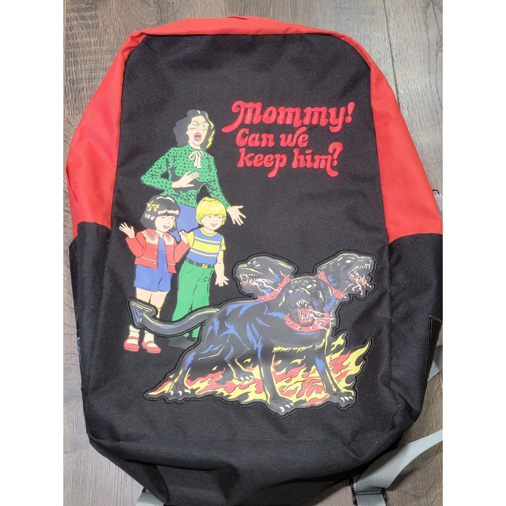 Steven Rhodes Mommy Can We Keep Him Backpack‎ Black/Red CerberusDog